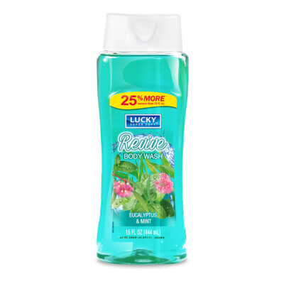 Lucky Super Soft Revive Body Wash. Skin Moisturizer. Eucalyptus & Mint. 15 fl.oz