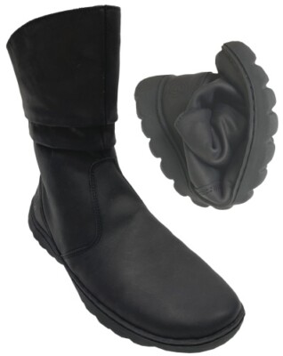 Gefütterte Barfußschuhe / Stiefel von GROUNDIES Modell ODESSA auf der GX1 Sohle 