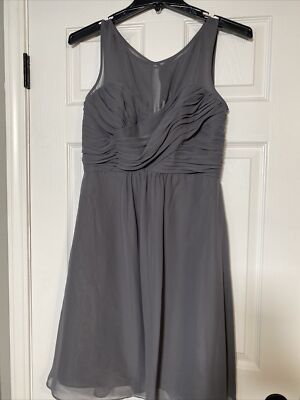 NWT Alfred Angelo Bridesmaid Cocktail Charcoal Gray Dress Chiffon Sleeveless 12 | eBay UK NWT Alfred Angelo Bridesmaid Cocktail Charcoal Gray Dress Chiffon Sleeveless 12 | eBay UK