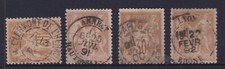 c.1876 France Francaise 30c SAGE Peace Commerce Brown Lot x 4 Used   REF: FS30K