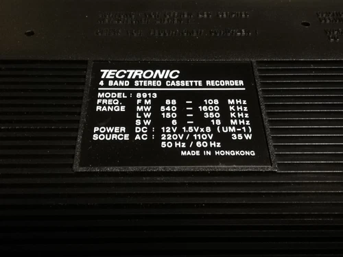 TECTRONIC 8913 - Boombox Anni 80 - Radio - MC -  da riparare o ricambi. - Foto 14 di 14