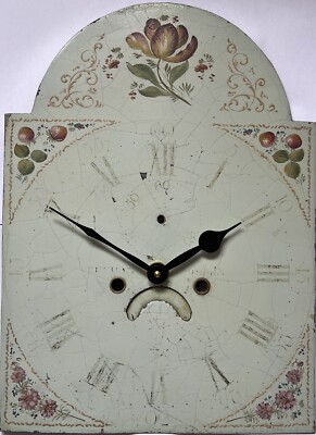 Original überarbeitete handbemalte Standuhr Langgehäuseuhr Zifferblatt & modernes Uhrwerk