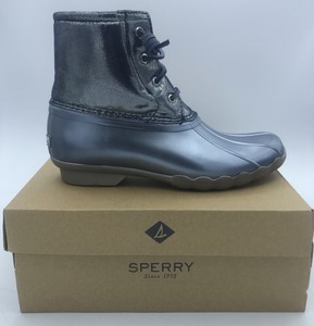 sperry duck boots silver