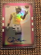 CADEN STERNS Texas 2018 Leaf Army All-American Football Pink Metal AUTO 4/20