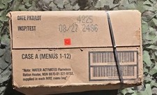 MRE Ready To Eat - Case of 12 Meals A Case. Inspection Test Date 08 2027
