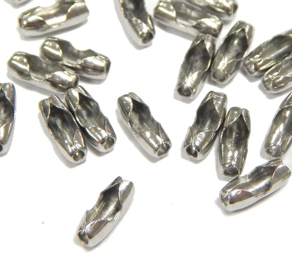 25stk Kugelkette Verschlüss Verbinder Ketten Quetsch 8mm Schmuck Basteln M119 - Bild 3 von 4