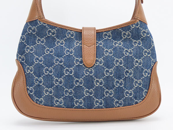 Gucci Jackie 1961 Gg Jacquard Denim 2Way Shoulder Bag One