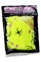 Halloween Deko ZubehöR Grusel Dekoration Spinnennetz Neongelb Mit Spinne