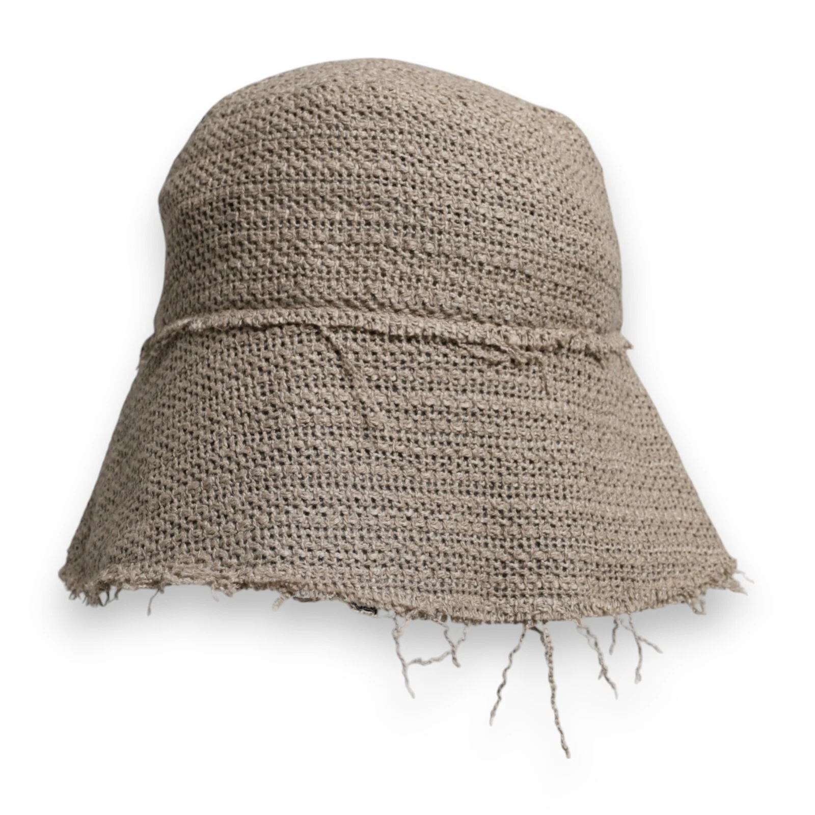 DOLCE & GABBANA Hat Men Beige Linen Wide Brim Bucket Capello s. 58/M RRP 1350usd