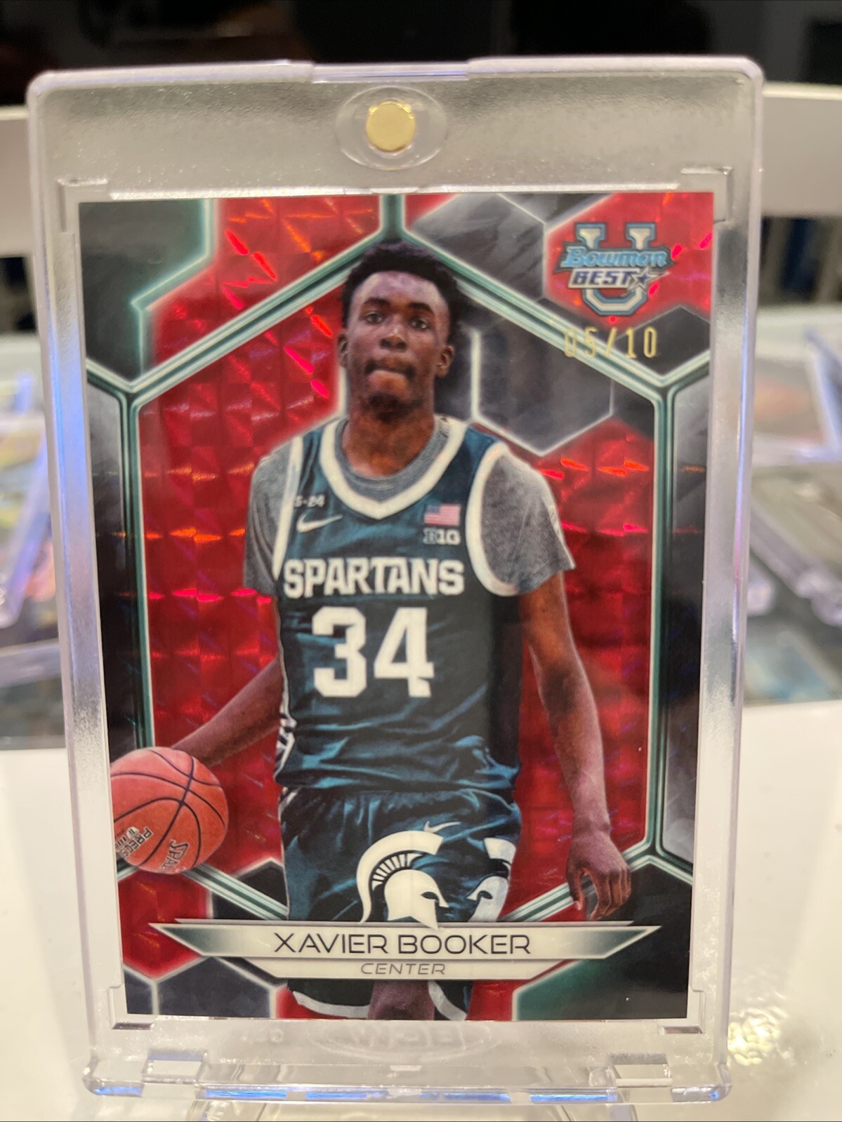 2023-24 Bowman U Best Xavier Booker Red Geometric #5/10 Michigan State MINT🔥