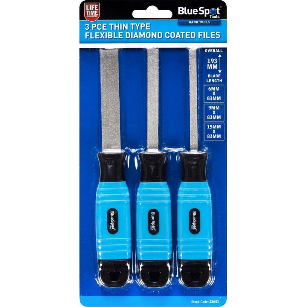 BlueSpot 3pc Thin Soft Grip Flexible Diamond Coated Files Jewellery ...