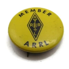ARRL Amateur Radio Member Pin Button Vintage