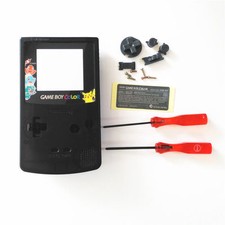 GBC Nintendo Game Boy Color Replacement Housing Shell Screen CLEAR BLACK Pikachu