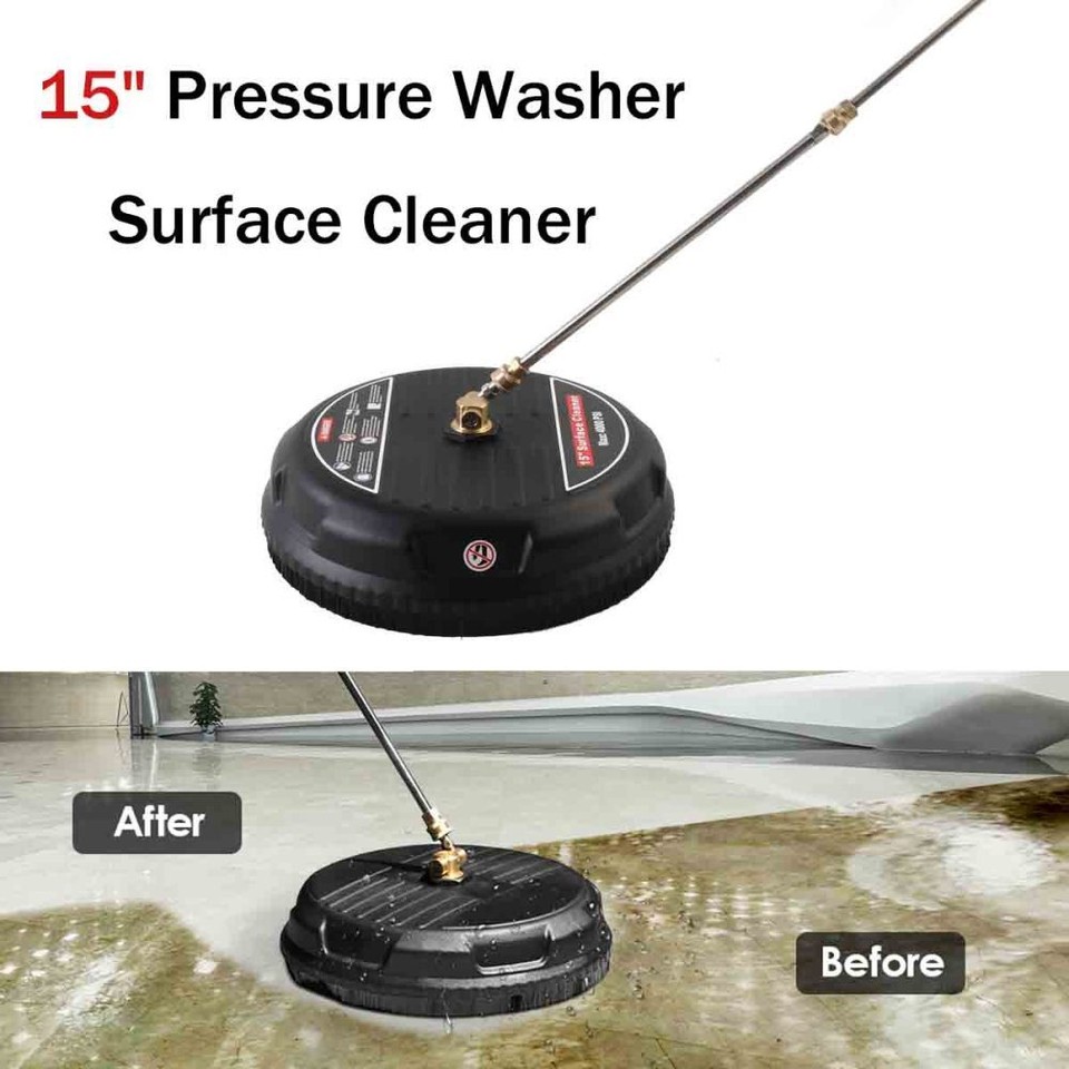 Flat Surface Cleaner 15" 4000PSI Water Pressure Washer w/2 Extension