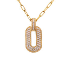 Beautiful 14K Yellow Gold Diamond Link Necklace