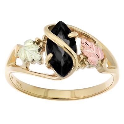 Marquise Cut Onyx - Black Hills Goldring / Custom Made in USA Geschenkbox