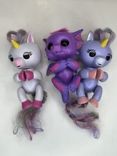 3 Fingerlings Kaylin Baby Dragon, Alika  Gigi Unicorns Interactive Tested