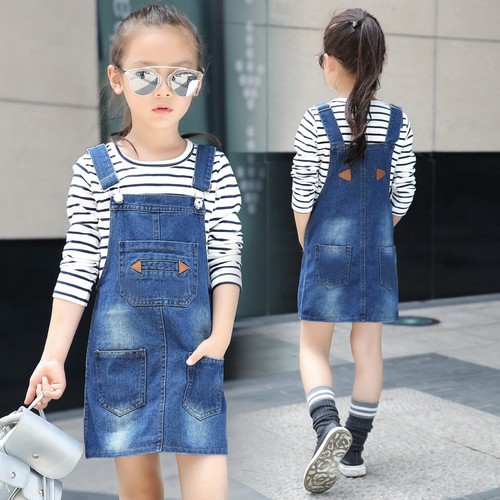 Kids Girls Casual cotton Denim Overalls 