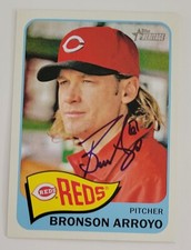 BRONSON ARROYO Signed 2014 Topps Heritage #211 Cincinnati Reds Card Autograph