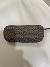 Coach Brown Jacquard Vintage Soft Zipper Glasses Case