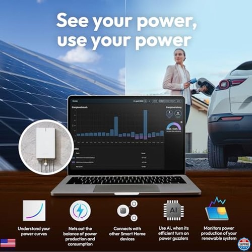 Smart Energy Meter - Monitor di Elettricità in Tempo Reale - Sensori Z-Wave 2x200A - Foto 5 di 6