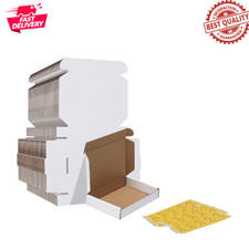 50 Pack 6x4x1 Inch White Corrugated Shipping Boxes, Cardboard Literature Mailers