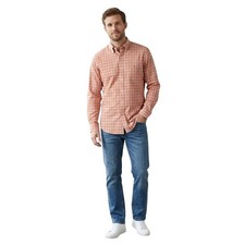 Ralph Lauren Men's Large Orange Plaid Classic Fit Long Sleeve Button Down Shirt