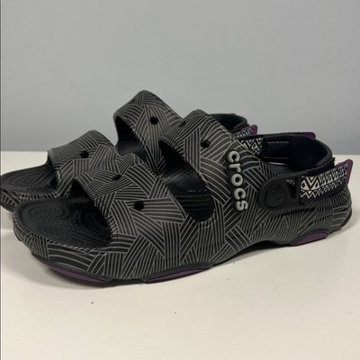 CROCS Marvel Black Panther Purple & Gray Patterned Sandals 
