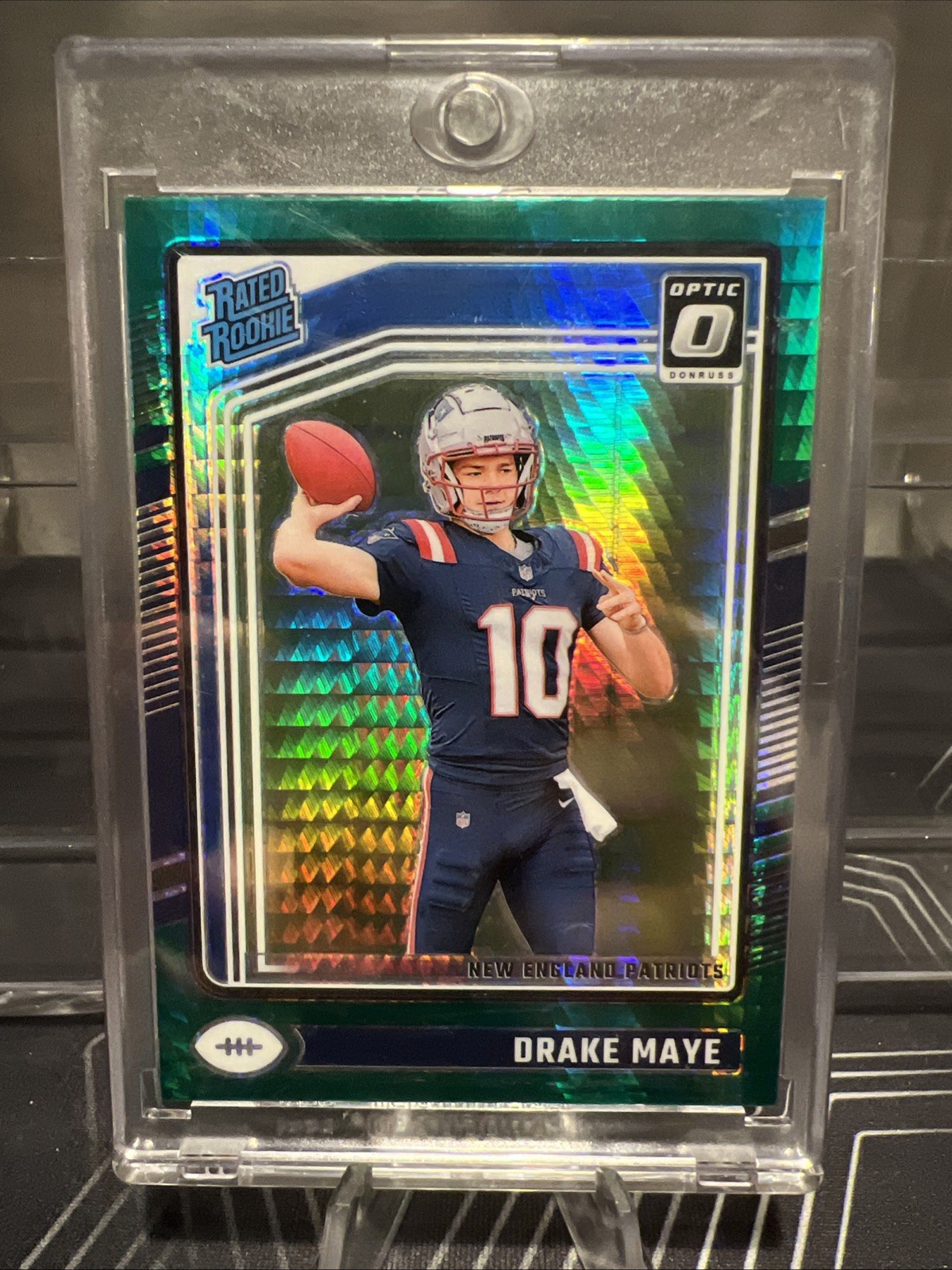 2024 Panini Donruss Optic - Rated Rookie Drake Maye #229 Green Hyper Prizm (RC)