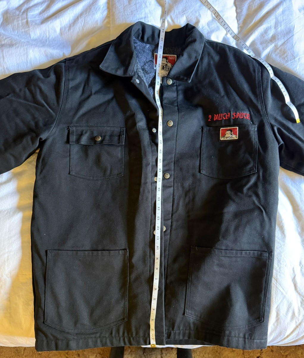 Ben Davis Original Style Black Denim Jacket Snap Buttons Pockets