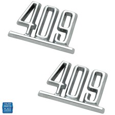 1964 Full-size Chevrolet Front Fender 409 Emblem Pair