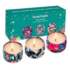 3 Pack Scented Candles Gift, 2.5 oz Aromatherapy Cloves, Roses, Freesias