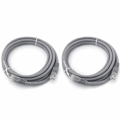 Lot 2 CAT6 Ethernet Cable 6FT RJ45 LAN Internet Network Patch Cord Gray NEW