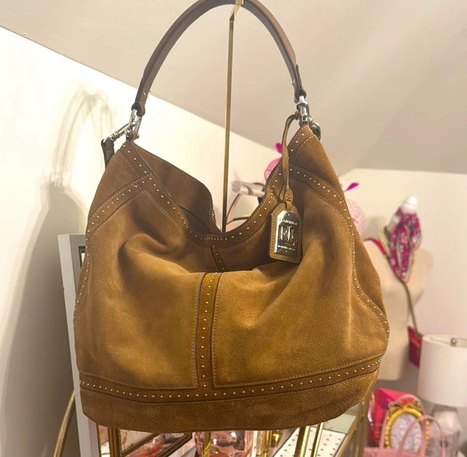 Lauren Ralph Lauren Brown Suede Hobo Bag - Image 3 of 4