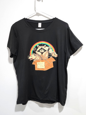 Romwe Size L Large Adopt A Cat Graphic Tee T Shirt Womens Juniors Relaxed Fit