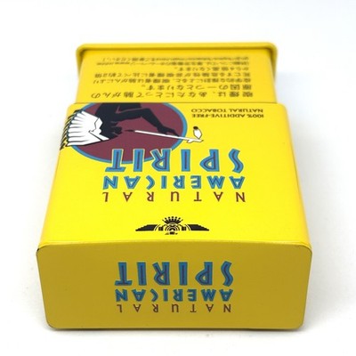 american spirit metal cigarette box Vintage NATURAL Cigarettes Embossed Tin Sign Indian Chief Natural American Spirit 20th Anniversary