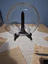 Vintage Pyrex 229 Clear Deep Dish Pie Plate Pan Fluted Edge Handles