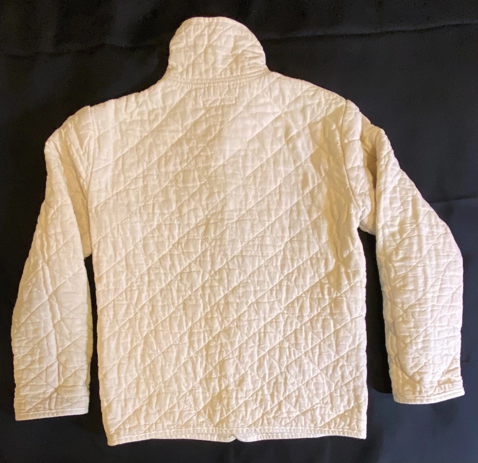Utility Canvas Snap Up Jacket Quilted Insulation Natural Color Coat Men XS EUC! - Image 3 of 4