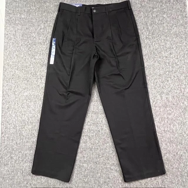Pantalon Habillé Noir Croft & Barrow Taille 36x29, Plissé, En Polyester, Occasion Très Bon état