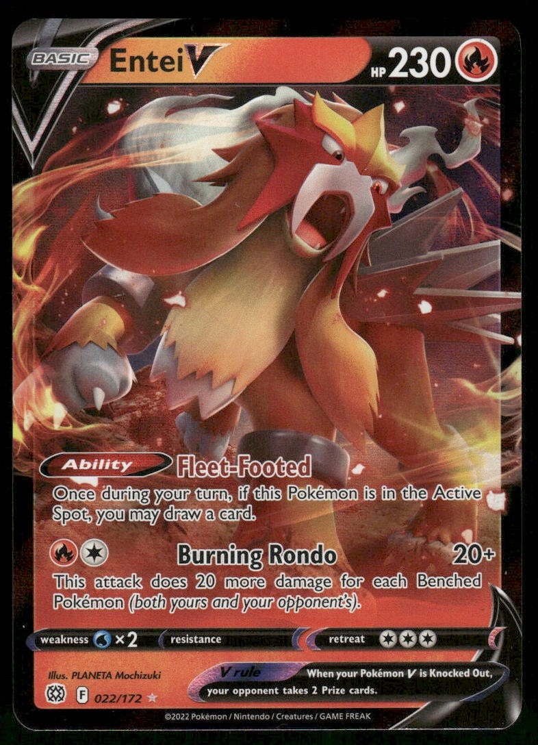 Entei V 022/172 Ultra Rare Holo NM Pokemon SWSH09: Brilliant Stars