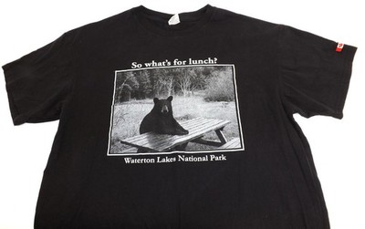 Waterton National Parks Canada FUNNY Bear  Picture T-shirt Apparel -Unisex  XL