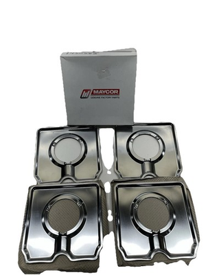 #ad 1430283 Square Chrome Gas Drip Trays Range For Whirlpool Set of 4 Made By Maycor $42.99