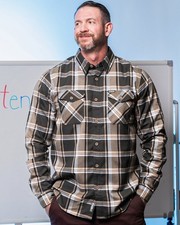 DIXXON MR. KIMBLE MENS GRY/TAN/WHT FLANNEL P/N:DX-FL0848M-L/XL/2XL