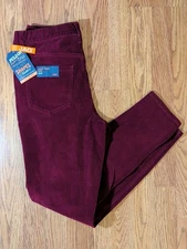 New JAG Jeans Women’s Burgundy Corduroy Pull On High Rise Skinny Size 6/28