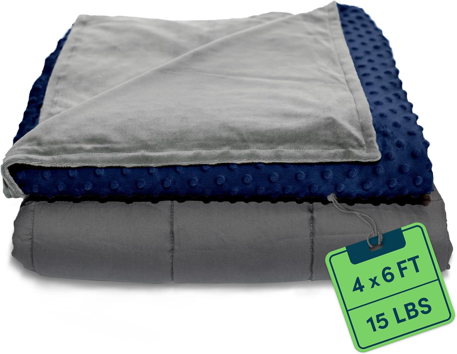15 lb Navy Weighted Blanket for Adults 48x72 with Soft Cozy Cover-image