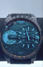 Men's Diesel SZ73450 46mm WR30M Quartz Dual Time Stainless Steel Watch 160g