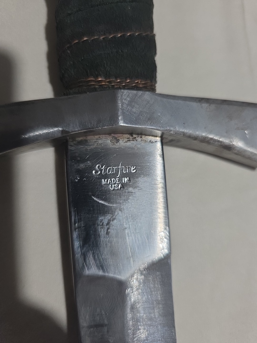 Vintage Starfire 20” Dagger w/ Leather Sheath. Made In USA. 1lbs.14.1oz