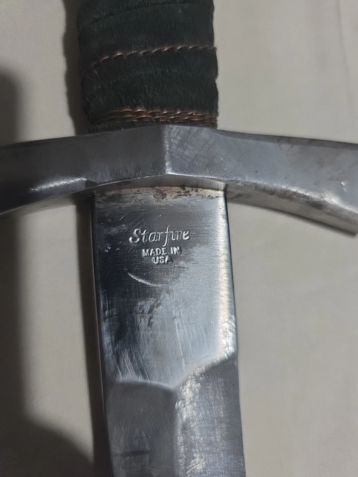 "Daga Starfire vintage de 20"" con funda de cuero". Hecho en USA. 1 lb 14,1 oz Foto 4 de 4