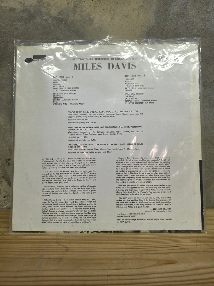 Miles Davis LP Blue Note BLP 1501 w OG Inner - Image 2 of 4