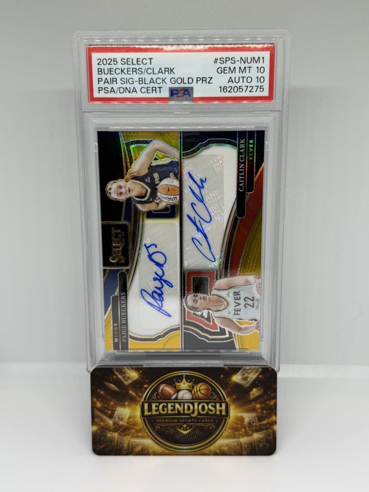 Caitlin Clark/Paige Bueckers - 2025 Select WNBA Black Gold Prizm Dual Auto /5 RC view 1